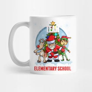 Team Elementary School Santa Elf Reindeer Flossing Christmas Mug